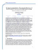 The Open Learning Initiative: Measuring the effectiveness of the OLI statistics course in accelerating student learning.